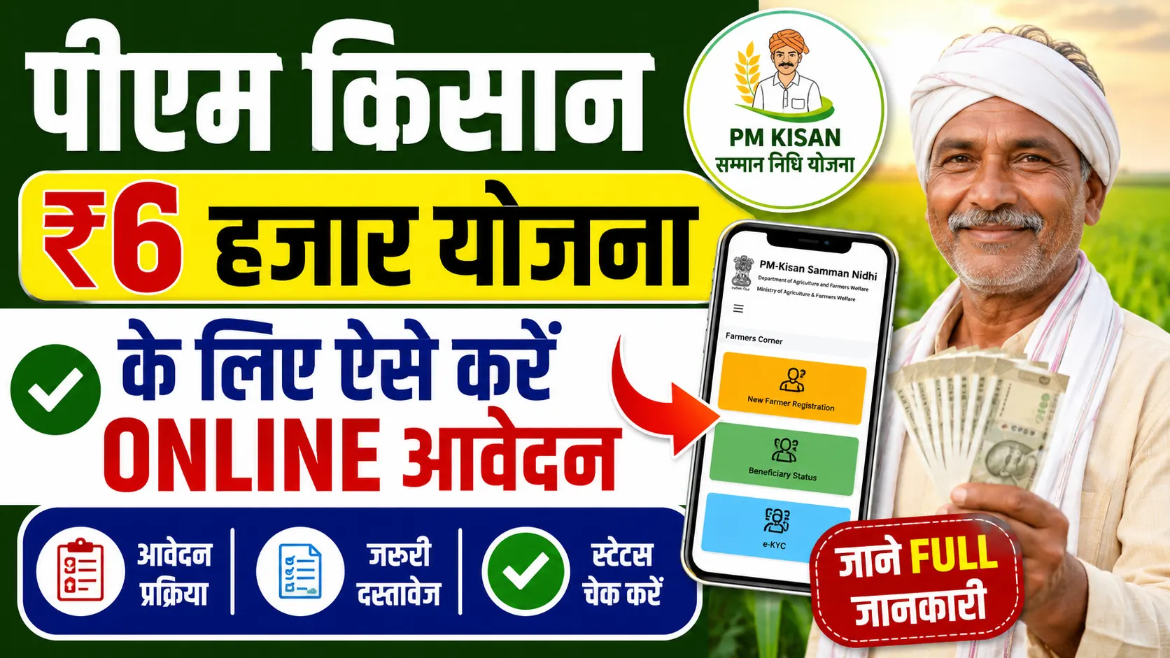 PM Kisan 6000 Scheme Apply Online 2026: पीएम किसान सम्मान निधि योजना के लिए ऐसे करें ऑनलाइन आवेदन, जाने Full जानकारी