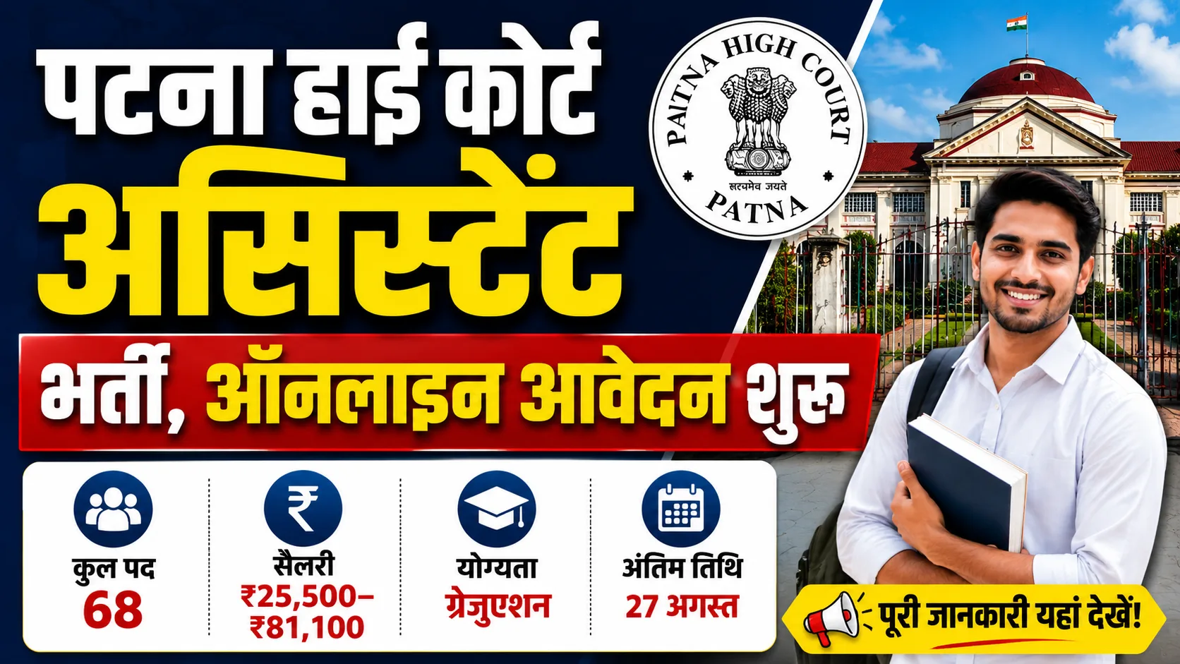 Patna High Court Assistant Vacancy 2026: Apply Online, Eligibility, Age, Salary & Full Details