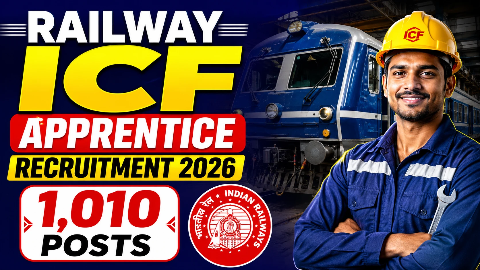 Railway ICF Apprentice Recruitment 2026: Apply Online for 1,010 Posts, Notification & Full Details
