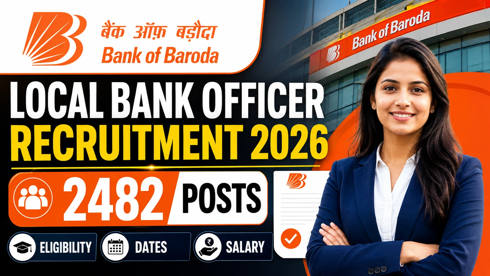 BOB LBO Recruitment 2026: Apply Online for 2482 Posts, Eligibility, Dates, Exam Pattern, Salary, Selection, Dates & Full Details