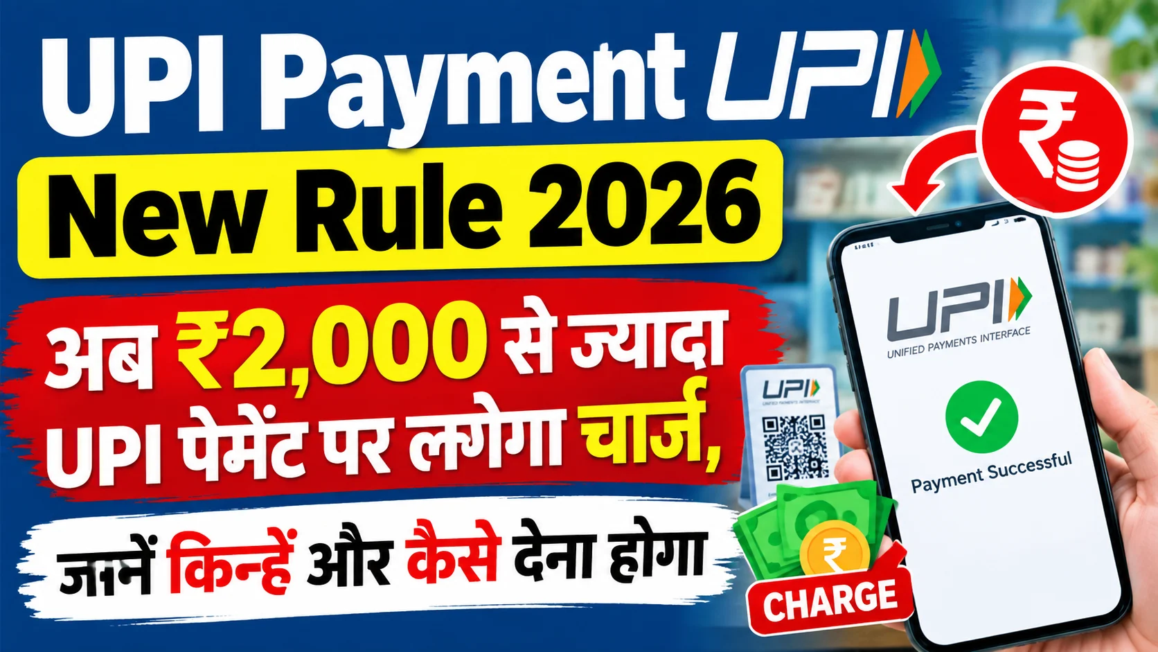 UPI Payment New Rule 2026: अब ₹2,000 से ज्यादा UPI पेमेंट पर लगेगा चार्ज, जानें किन्हें और कैसे देना होगा