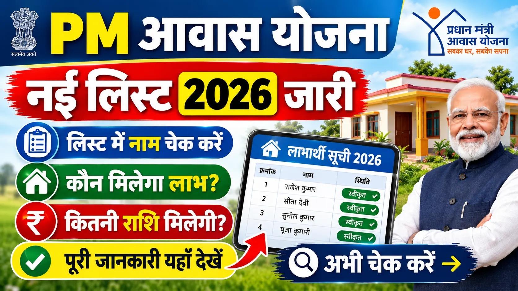PMAY-G new list 2026: pmay gramin new list 2026: नई लाभार्थी सूची में अपना नाम ऐसे चेक करें – Full PDF