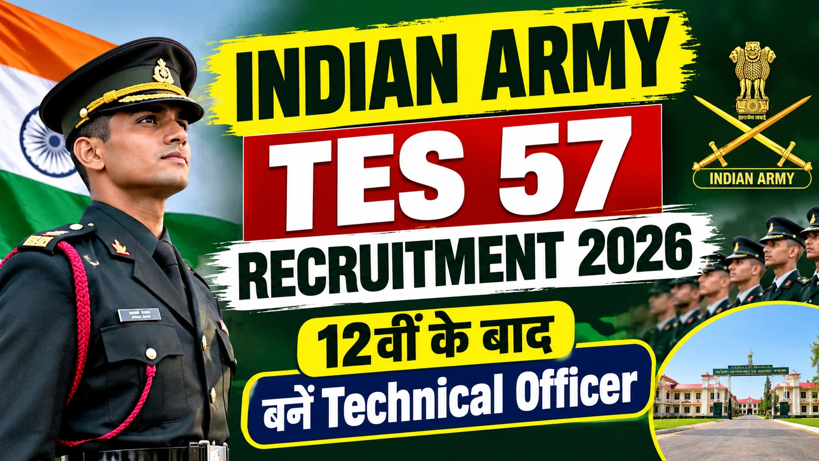 Indian Army TES 57 Recruitment 2026 Notification Out - Apply Online for 10+2 TES & Full Details